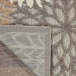 Kirkland's Home Neutral Floral Burst Outdoor Area Rug, 5X7- Outdoor Rugs