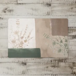 Kirkland's Home Neutral Floral Colorblock Floor Mat- Kitchen & Floor Mats