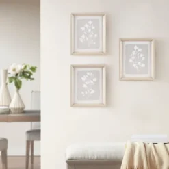 Kirkland's Home Neutral Floral Sprigs 3-Pc. Framed Art Set- Framed Art