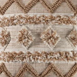 Kirkland's Home Neutral Geometric Pom Pom Pillow- Pillows