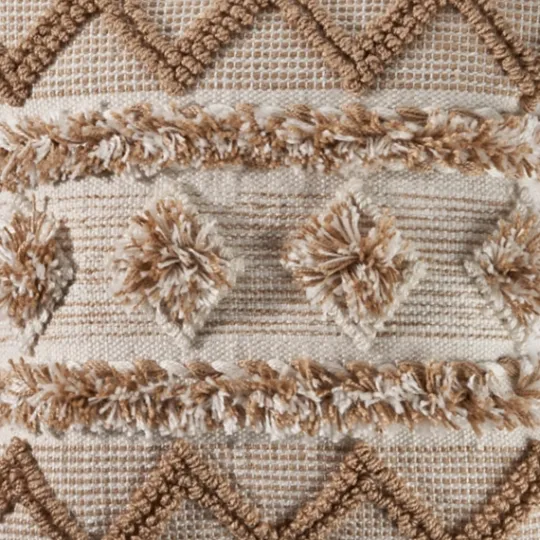 Kirkland's Home Neutral Geometric Pom Pom Pillow- Pillows