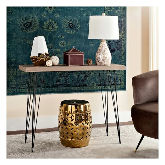 Kirkland's Home Neutral Hairpin Legs Console Table- Console Tables