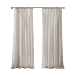 Kirkland's Home Neutral Linen Blend Curtain Panel Set, 84 In- Curtains & Drapes
