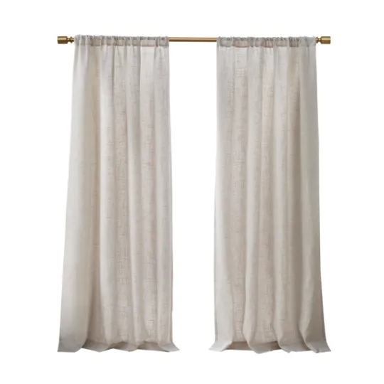Kirkland's Home Neutral Linen Blend Curtain Panel Set, 84 In- Curtains & Drapes
