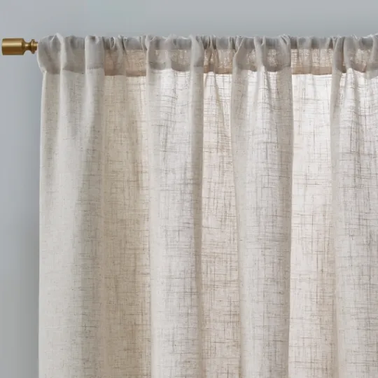 Kirkland's Home Neutral Linen Blend Curtain Panel Set, 84 In- Curtains & Drapes