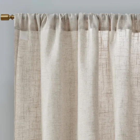 Kirkland's Home Neutral Linen Blend Curtain Panel Set, 84 In- Curtains & Drapes