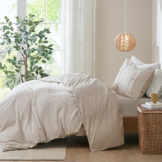 Kirkland's Home Neutral Oversized 3-Pc. King Duvet Cover Set- Duvets