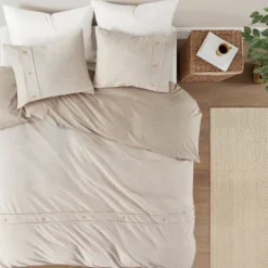 Kirkland's Home Neutral Oversized 3-Pc. King Duvet Cover Set- Duvets