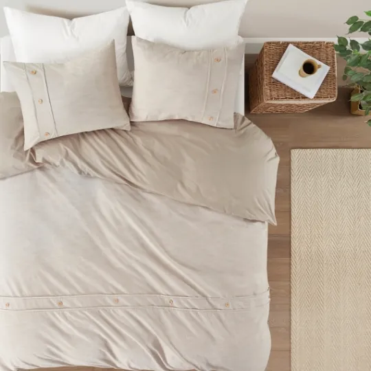 Kirkland's Home Neutral Oversized 3-Pc. Queen Duvet Cover Set- Duvets