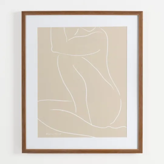 Kirkland's Home Neutral Sketched Lady Framed Art Print- Framed Art