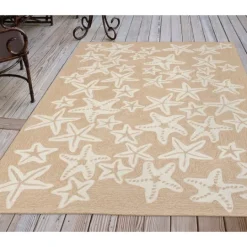 Kirkland's Home Neutral Starfish Outdoor Area Rug, 5X7- Outdoor Rugs