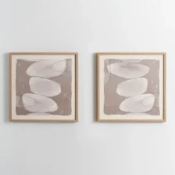 Kirkland's Home Neutral Stone Abstract Ii Framed Art Print- Framed Art