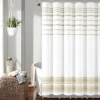Kirkland's Home Neutral Striped And Tasseled Shower Curtain- Shower Curtains