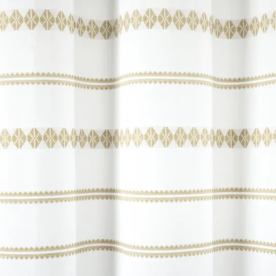 Kirkland's Home Neutral Striped And Tasseled Shower Curtain- Shower Curtains