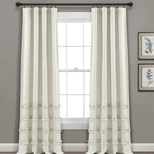 Kirkland's Home Neutral Vintage Stripe Curtain Panel Set, 84 In.- Curtains & Drapes