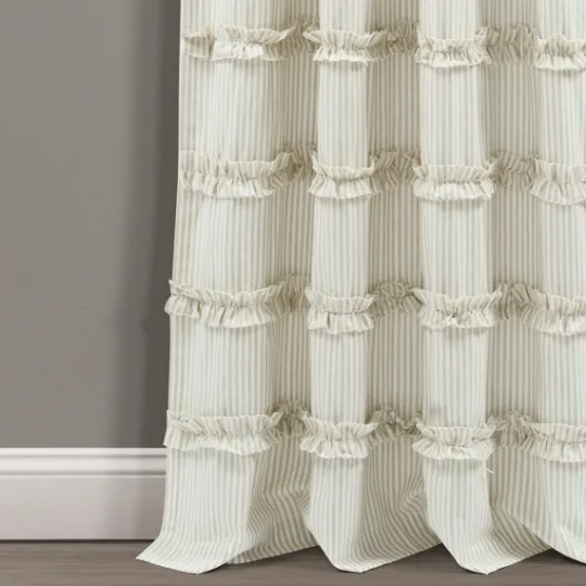 Kirkland's Home Neutral Vintage Stripe Curtain Panel Set, 95 In.- Curtains & Drapes