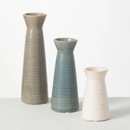 Kirkland's Home Neutral Wide Mouth Vases, Set Of 3- Vases