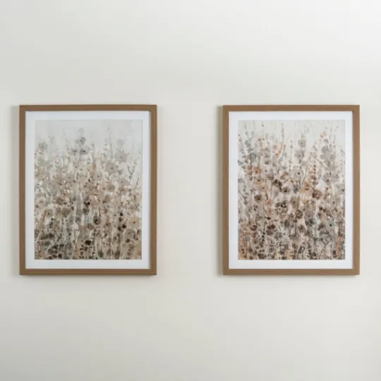 Kirkland's Home Neutral Wildflowers I Framed Art Print- Framed Art