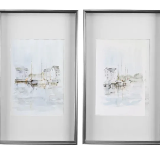 Kirkland's Home New England Port Framed Art Prints, Set Of 2- Framed Art