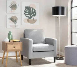 Kirkland's Home Nickel And Metal Shade Floor Lamp- Floor Lamps