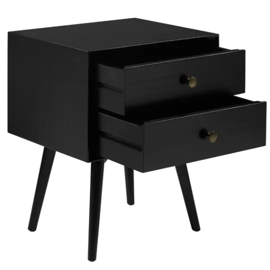 Kirkland's Home Nightshade Mid Century Wooden Nightstand- Nightstands