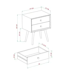 Kirkland's Home Nightshade Mid Century Wooden Nightstand- Nightstands