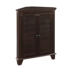 Kirkland's Home Nikki Dark Wooden Corner Cabinet- Bathroom Furniture