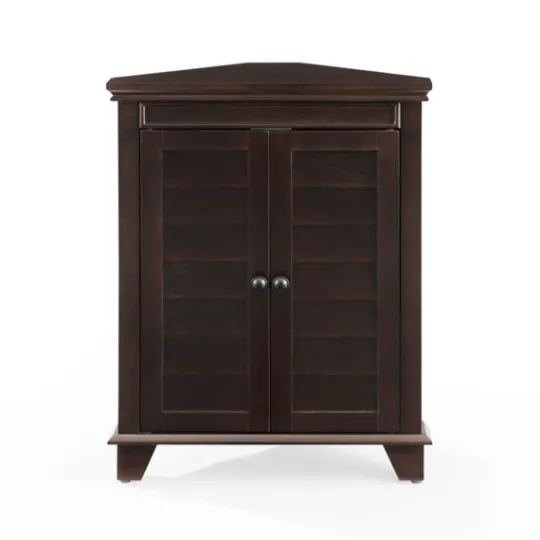 Kirkland's Home Nikki Dark Wooden Corner Cabinet- Bathroom Furniture