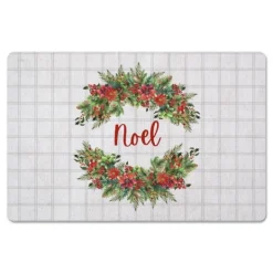 Kirkland's Home Noel Wreath Christmas Kitchen Mat- Kitchen & Floor Mats