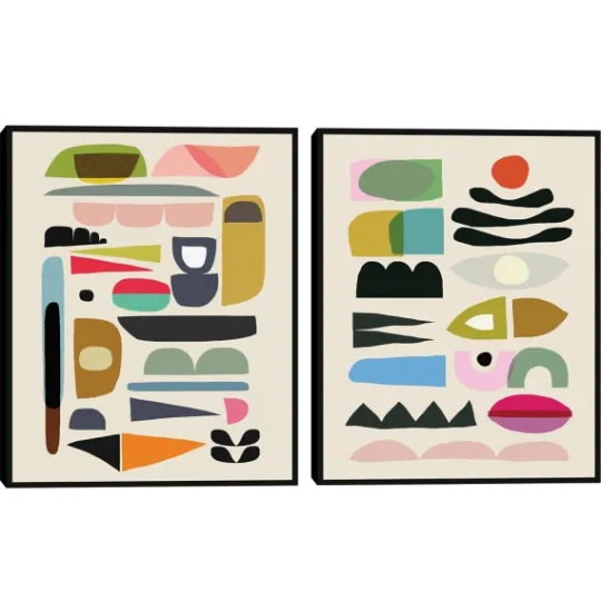 Kirkland's Home Nordic Glam Framed Canvas Art Prints, Set Of 2- Framed Art