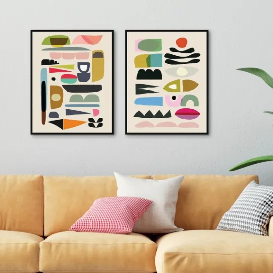 Kirkland's Home Nordic Glam Framed Canvas Art Prints, Set Of 2- Framed Art