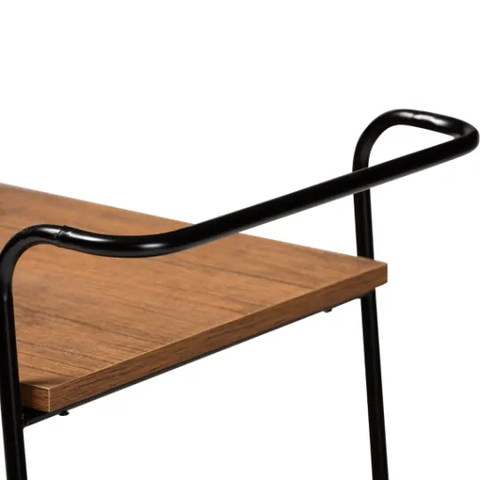 Kirkland's Home Norris Walnut 3-Tier Mobile Bar Cart- Kitchen Islands & Bar Carts