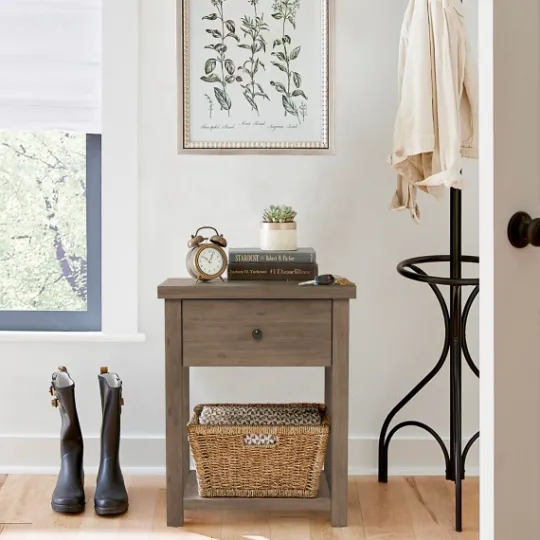 Kirkland's Home Oak Bailie Wooden Side Table- Accent & End Tables