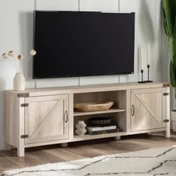 Kirkland's Home Oak Barn Door Tv Stand- Tv Stands & Media Consoles
