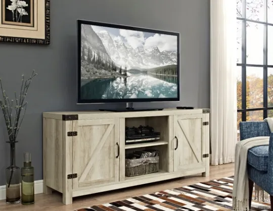 Kirkland's Home Oak Barn Doors Tv Stand- Tv Stands & Media Consoles