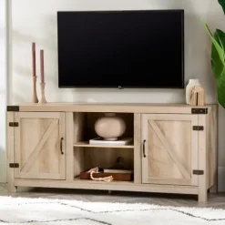 Kirkland's Home Oak Barn Doors Tv Stand- Tv Stands & Media Consoles