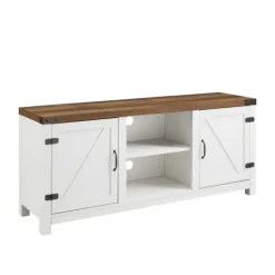 Kirkland's Home Oak Farmhouse Double Door Tv Stand- Tv Stands & Media Consoles