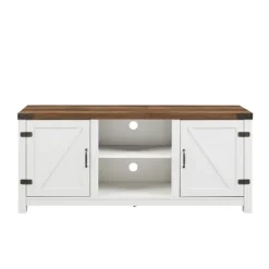 Kirkland's Home Oak Farmhouse Double Door Tv Stand- Tv Stands & Media Consoles