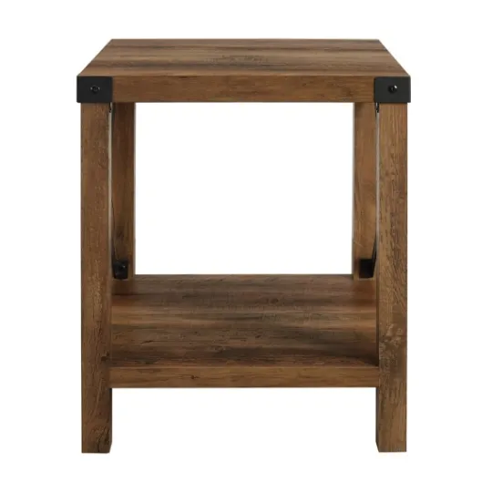 Kirkland's Home Oak Industrial X-Frame Accent Table- Accent & End Tables