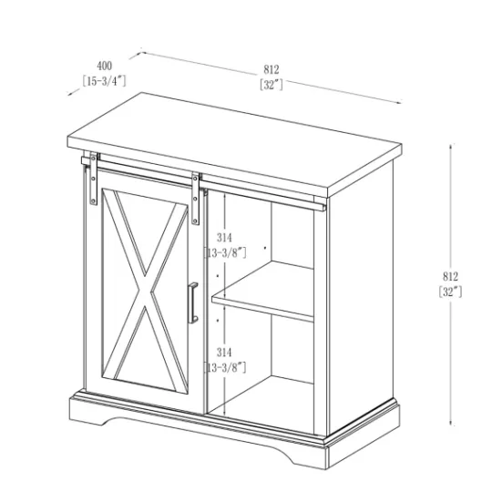 Kirkland's Home Oak Sliding Barn Door Cabinet- Cabinets & Sideboards