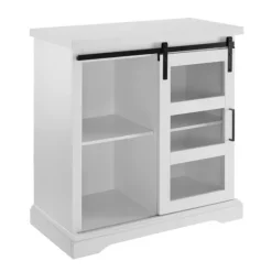 Kirkland's Home Oak Sliding Door Cabinet- Accent & End Tables