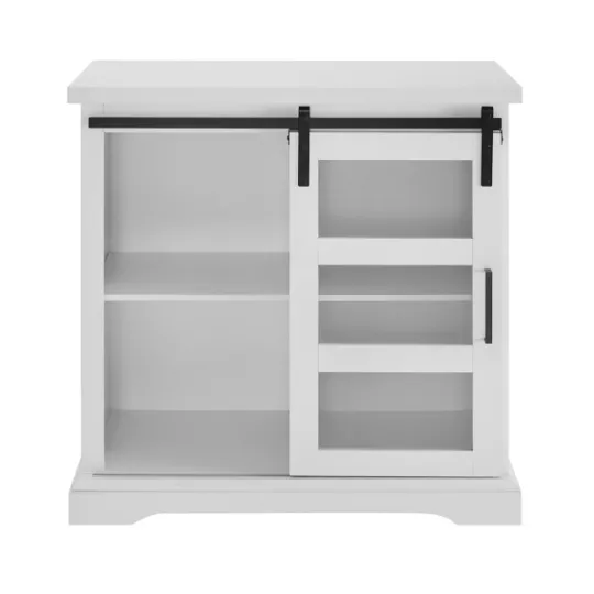 Kirkland's Home Oak Sliding Door Cabinet- Accent & End Tables