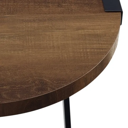 Kirkland's Home Oak Urban Rustic Round Accent Table- Accent & End Tables