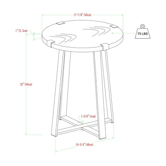 Kirkland's Home Oak Urban Rustic Round Accent Table- Accent & End Tables