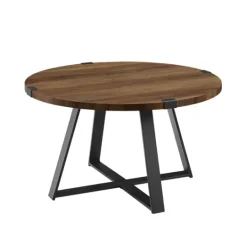 Kirkland's Home Oak Urban Rustic Round Coffee Table- Coffee Tables