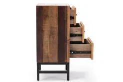Kirkland's Home Oak Wood Chevron 3-Drawer Nightstand- Nightstands