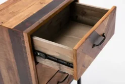 Kirkland's Home Oak Wood Chevron 3-Drawer Nightstand- Nightstands