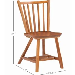 Kirkland's Home Oak Wood Spindle Back Dining Chairs, Set Of 2- Dining Chairs