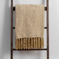 Kirkland's Home Oat Diamond Chenille Throw- Blankets & Throws