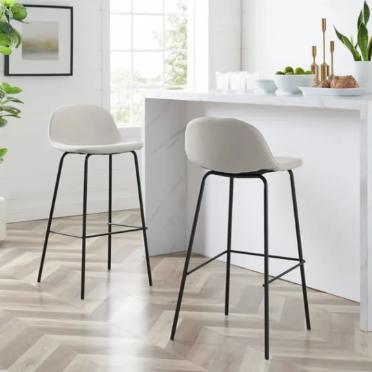 Kirkland's Home Oatmeal Slope Back 2-Pc. Barstool Set- Bar Stools & Counter Height Stools